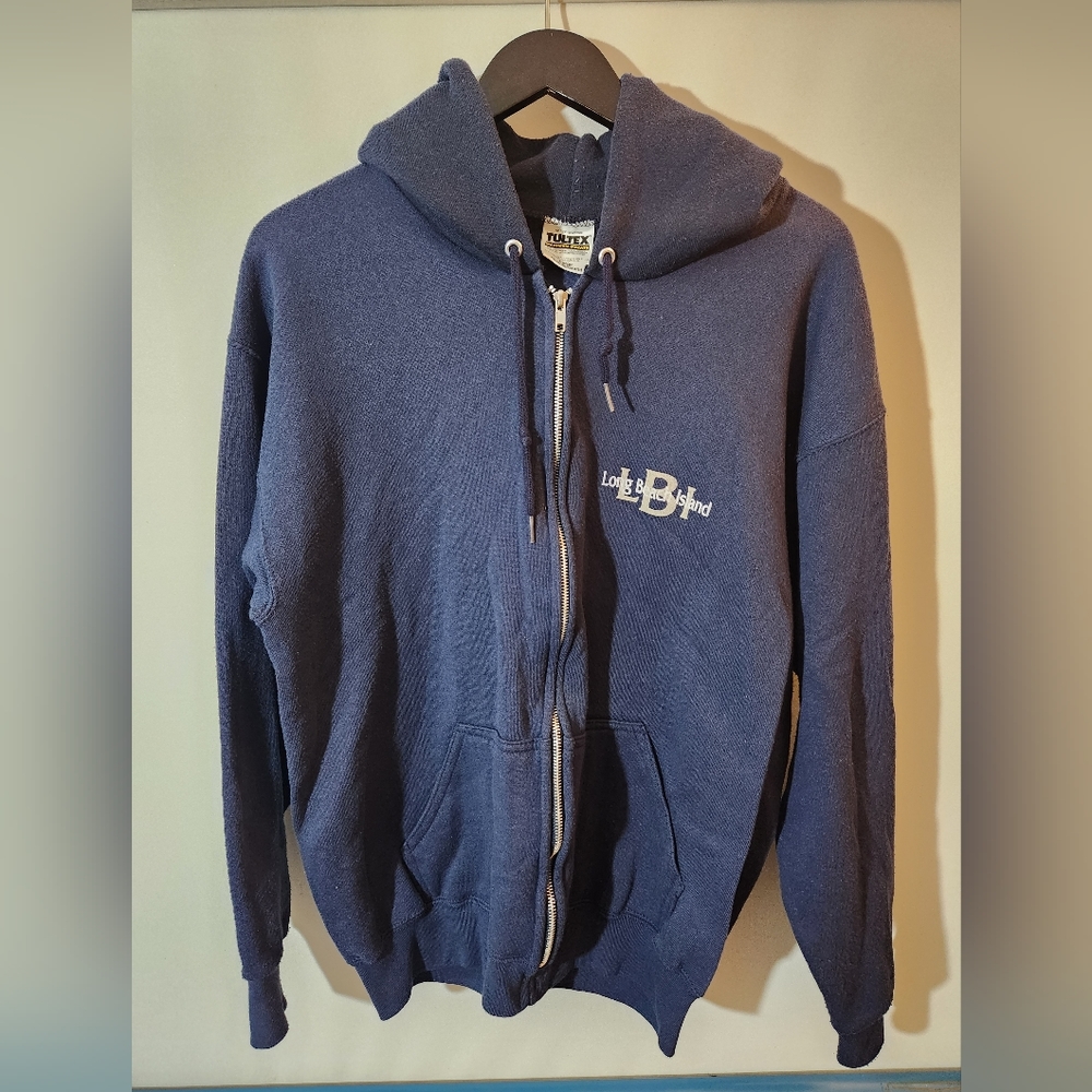 Tultex Long Beach Island Navy Blue Hoodie Large